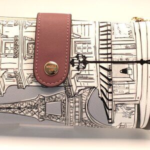 Nicole Lee USA Paris Illustration Clutch Wallet – Removable Zip Card Pouch – NWT